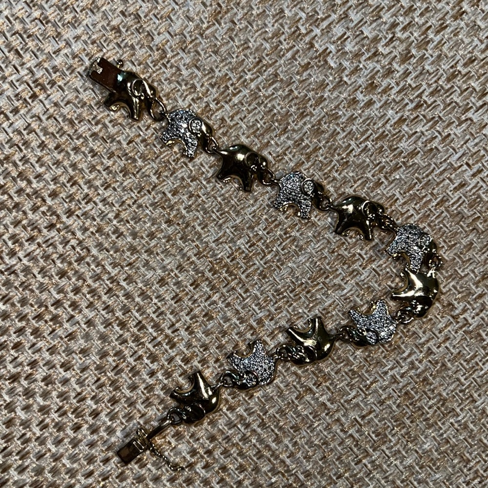 Gold plated elephant bracelet
